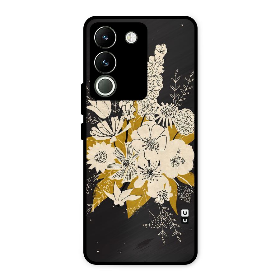Flower Drawing Metal Back Case for Vivo Y200