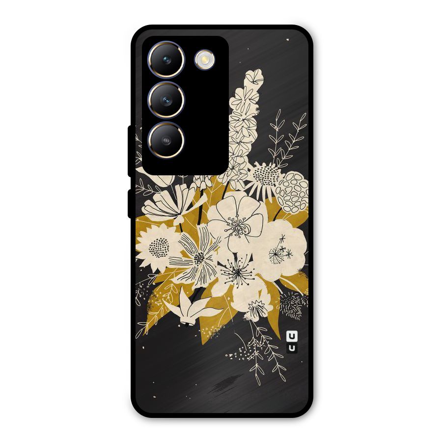 Flower Drawing Metal Back Case for Vivo Y200e