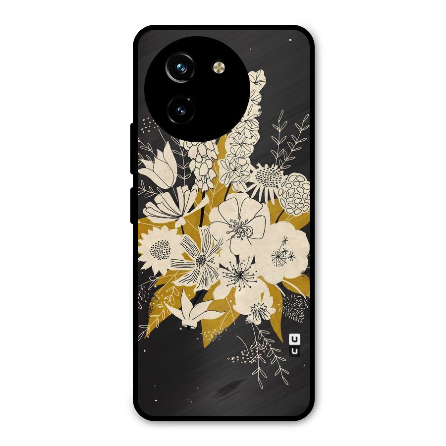 Flower Drawing Metal Back Case for Vivo Y200i
