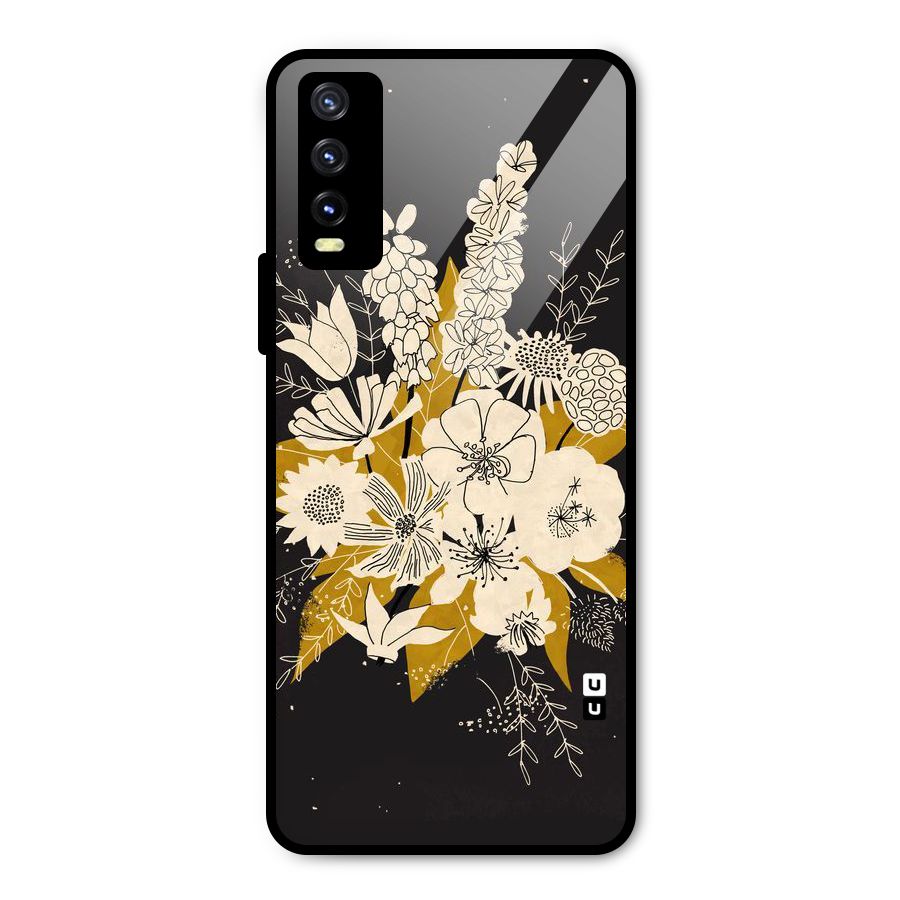 Flower Drawing Metal Back Case for Vivo Y20 2021