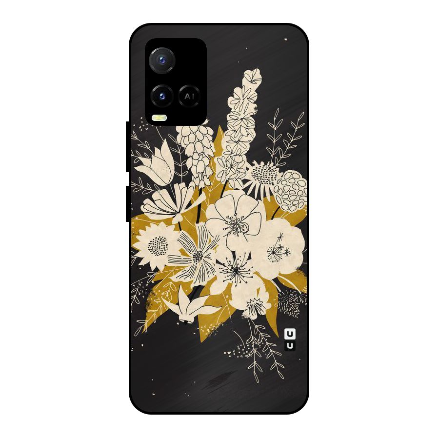 Flower Drawing Metal Back Case for Vivo Y21A