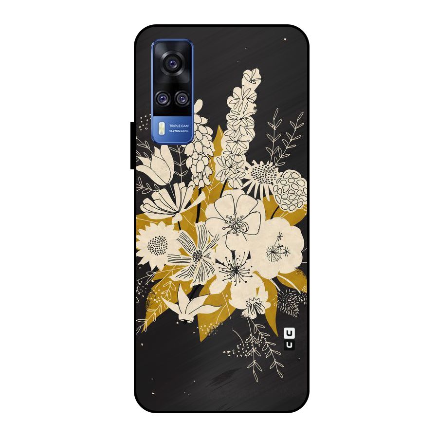 Flower Drawing Metal Back Case for Vivo Y51