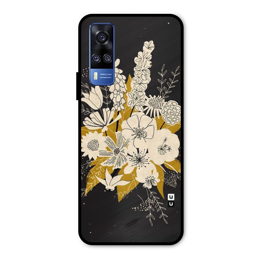 Flower Drawing Metal Back Case for Vivo Y51A