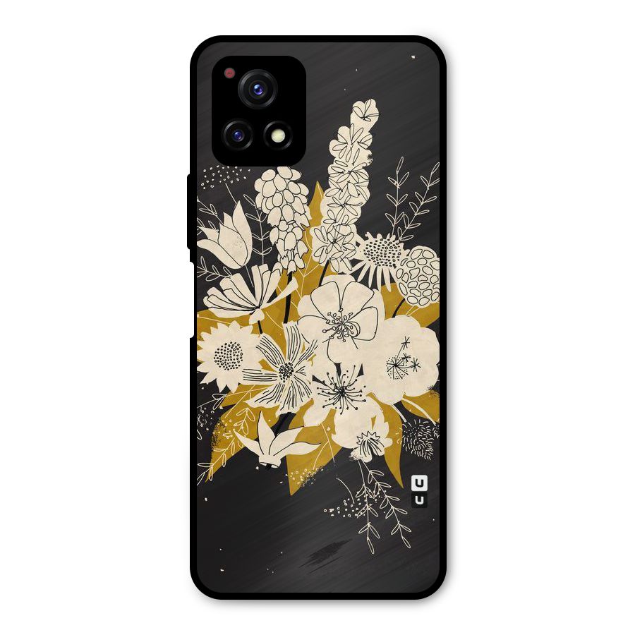 Flower Drawing Metal Back Case for Vivo Y72 5G