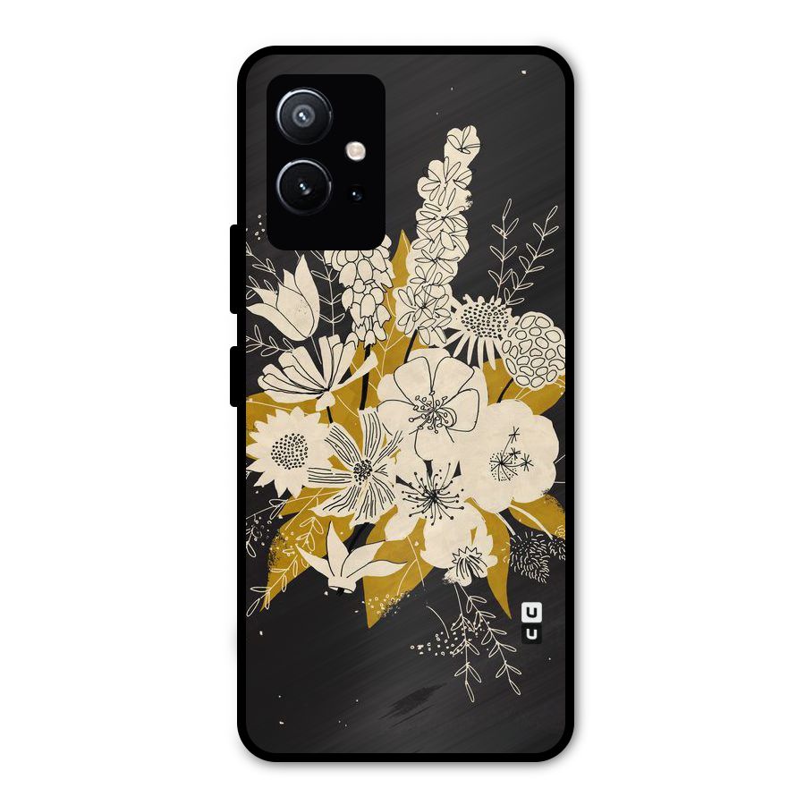 Flower Drawing Metal Back Case for Vivo Y75 5G