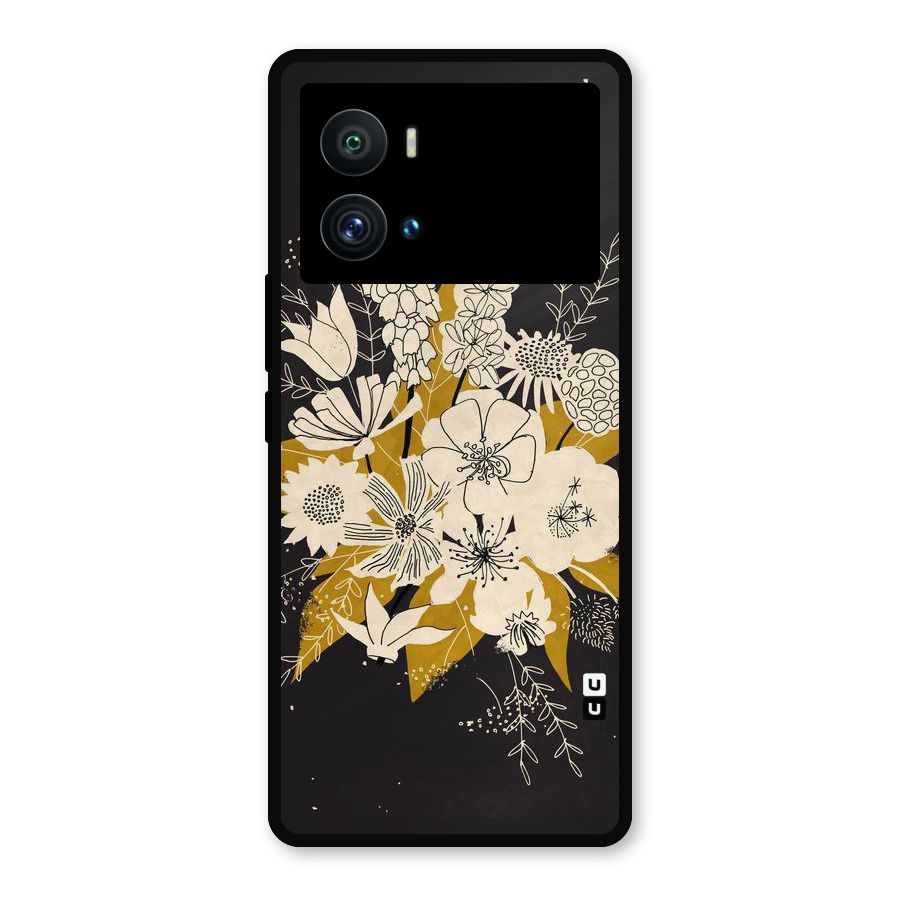 Flower Drawing Metal Back Case for iQOO 9 Pro