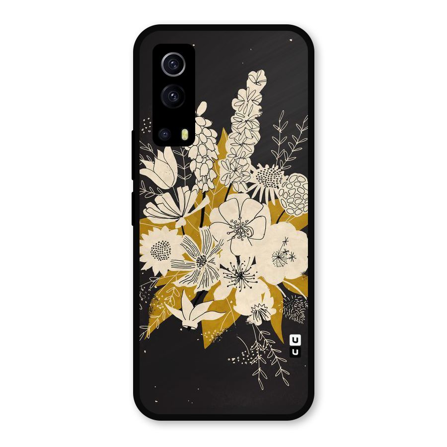Flower Drawing Metal Back Case for iQOO Z3