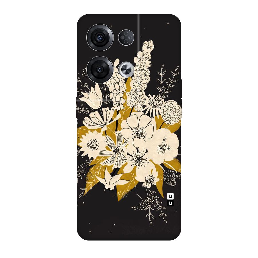 Flower Drawing Original Polycarbonate Back Case for Oppo Reno8 Pro 5G