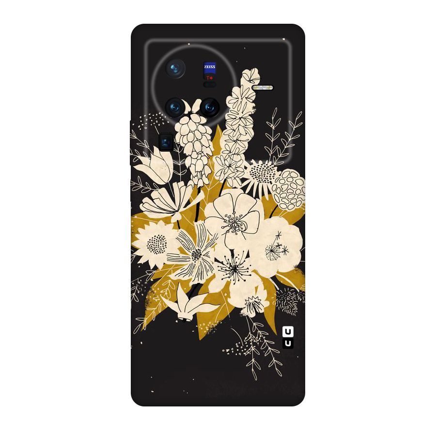 Flower Drawing Original Polycarbonate Back Case for Vivo X80