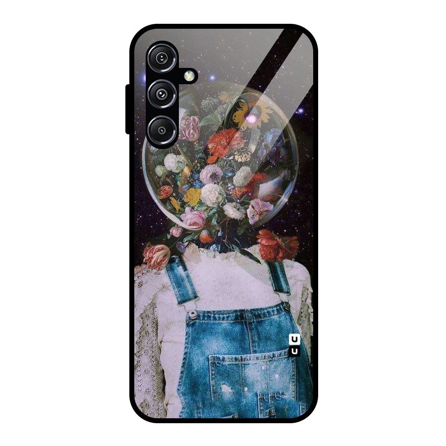 Flower Face Glass Back Case for Galaxy M34 5G