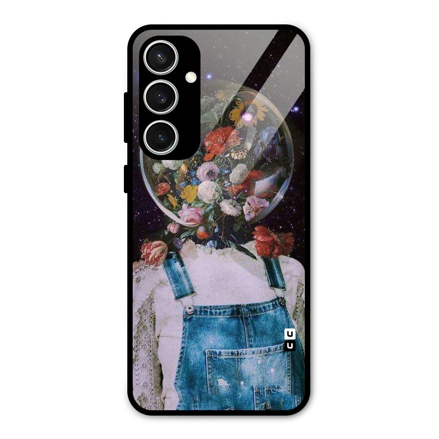 Flower Face Glass Back Case for Galaxy S23 FE