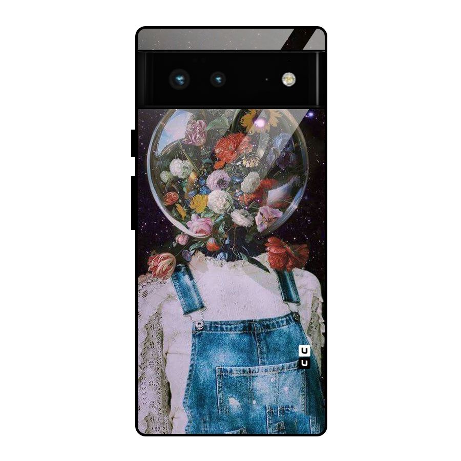 Flower Face Glass Back Case for Google Pixel 6