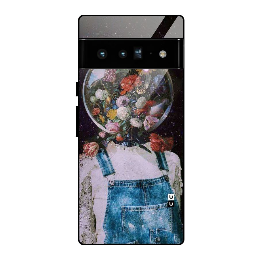Flower Face Glass Back Case for Google Pixel 6 Pro