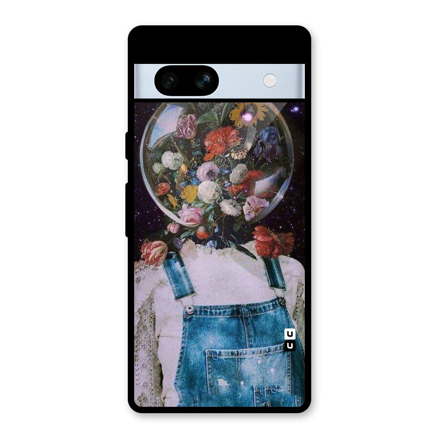 Flower Face Glass Back Case for Google Pixel 7a