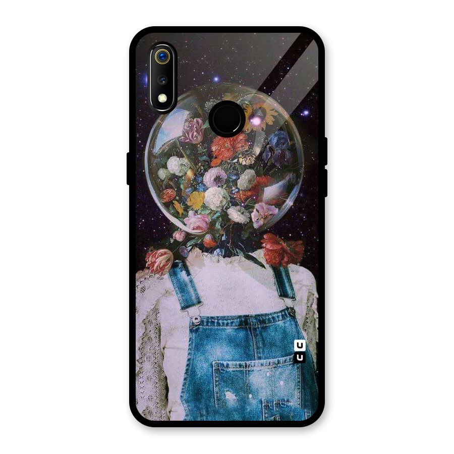 Flower Face Glass Back Case for Realme 3i