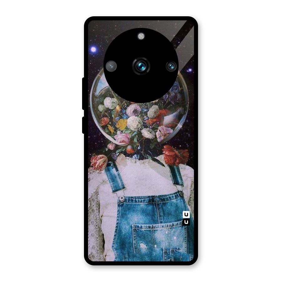 Flower Face Glass Back Case for Realme Narzo 60 Pro