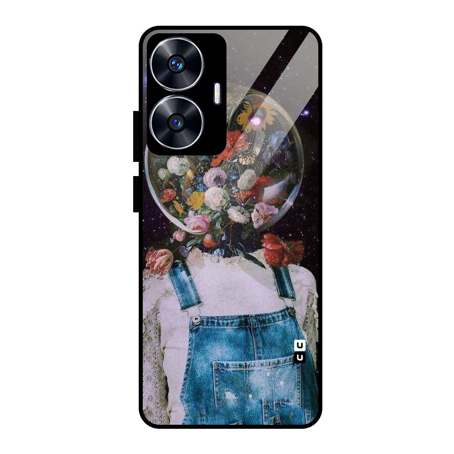 Flower Face Glass Back Case for Realme Narzo N55