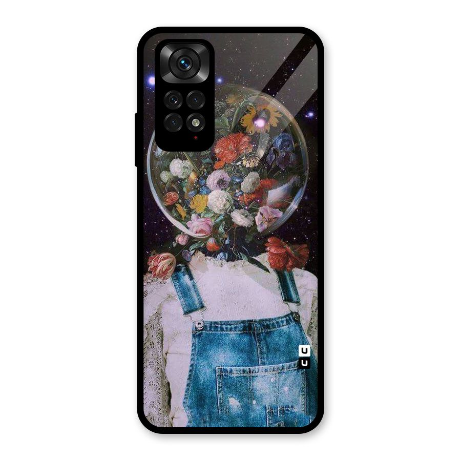 Flower Face Glass Back Case for Redmi Note 11S