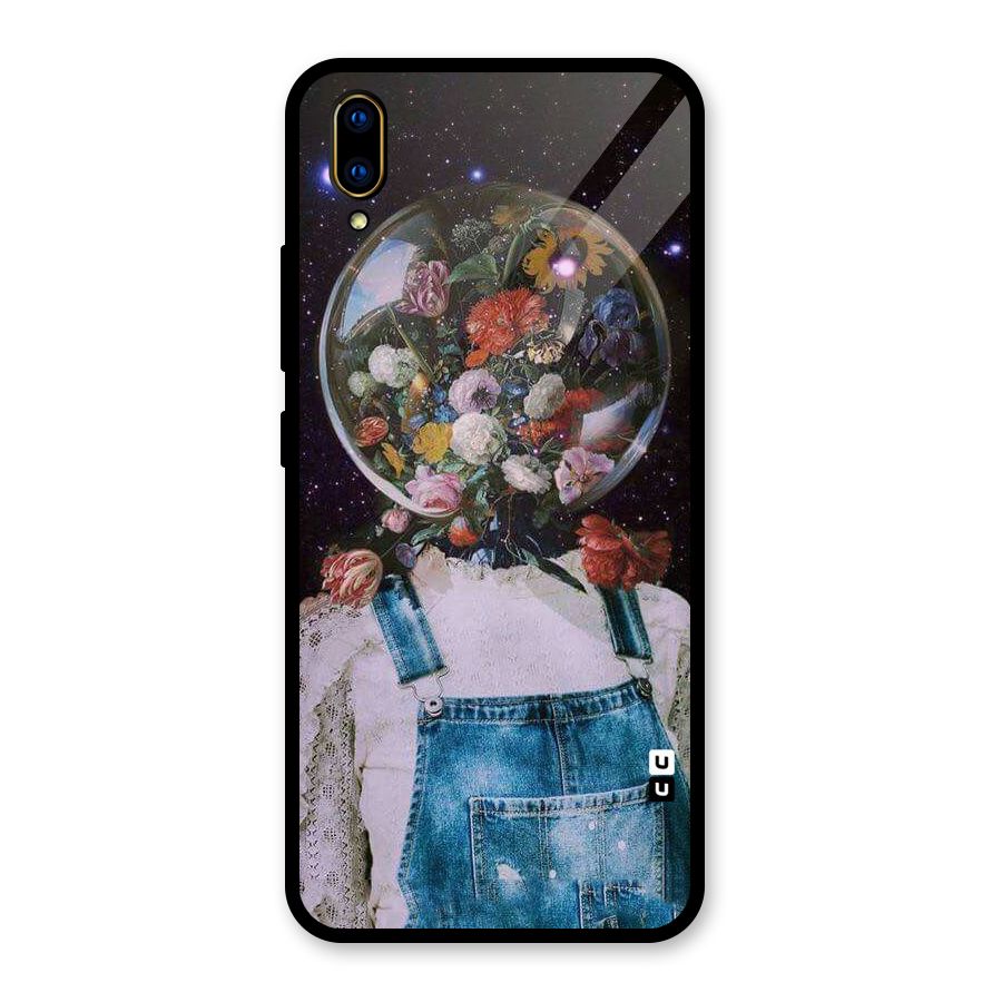 Flower Face Glass Back Case for Vivo V11 Pro