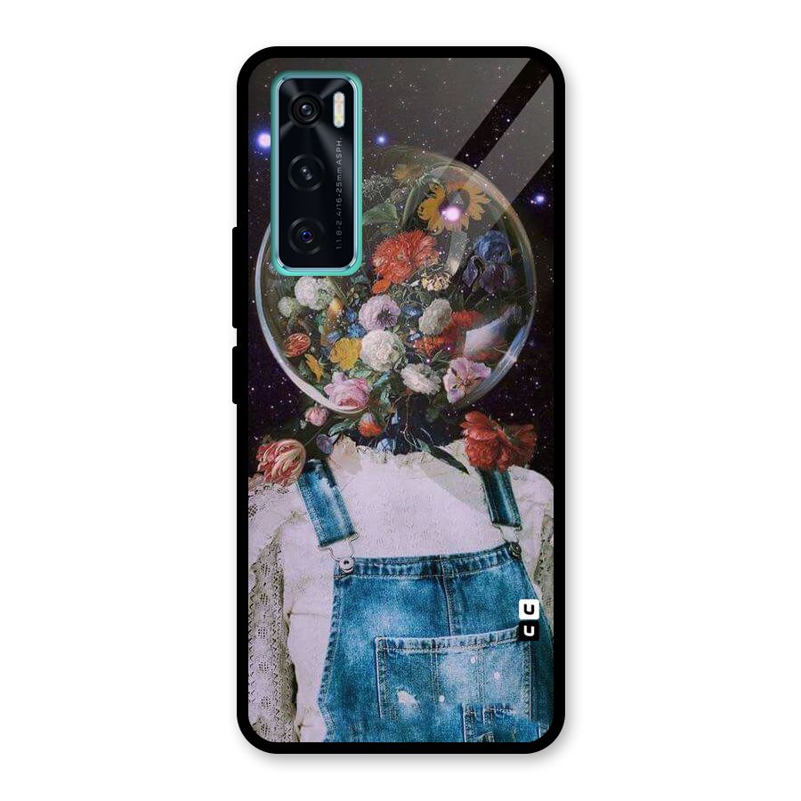 Flower Face Glass Back Case for Vivo V20 SE