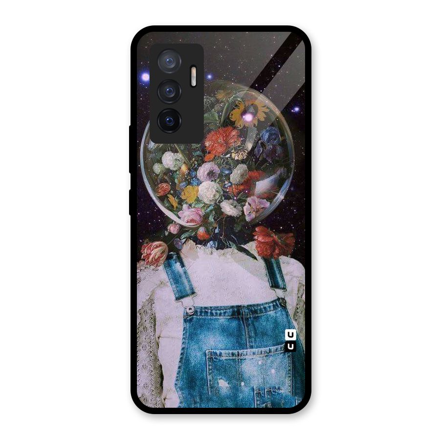 Flower Face Glass Back Case for Vivo V23e