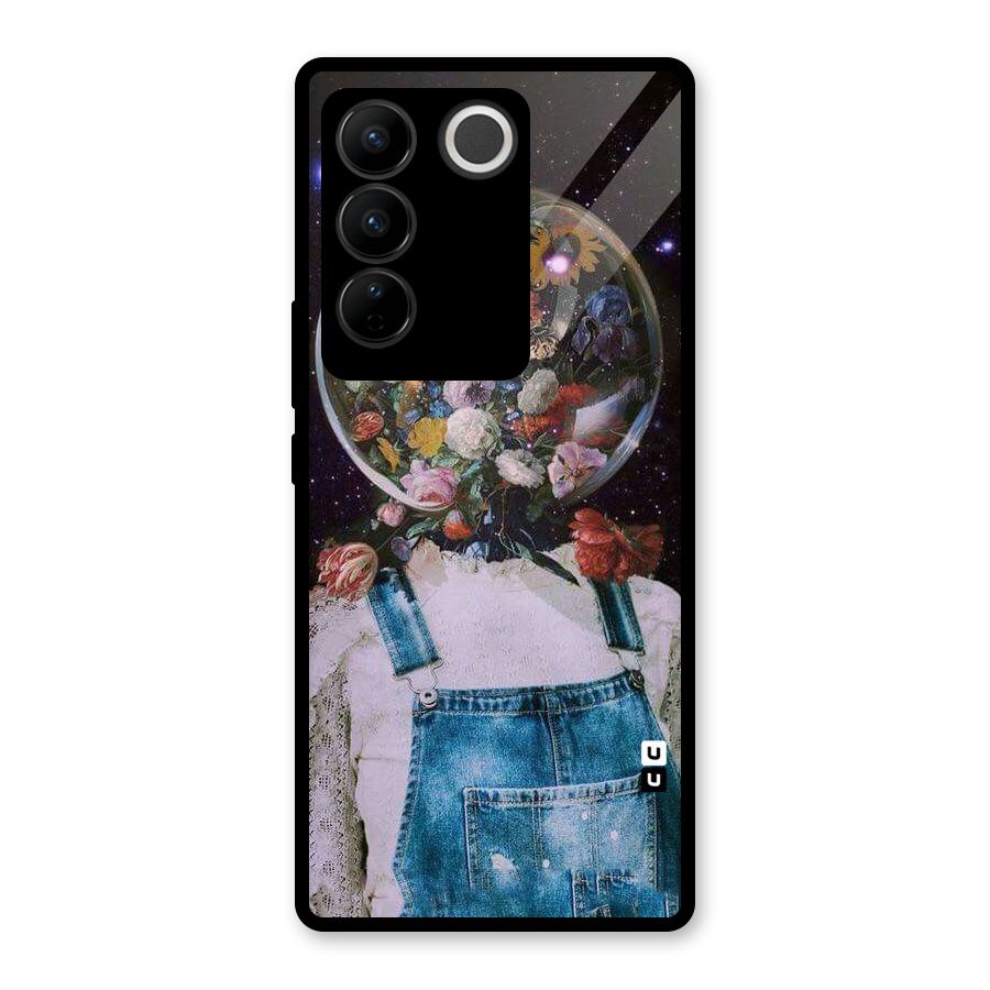 Flower Face Glass Back Case for Vivo V27