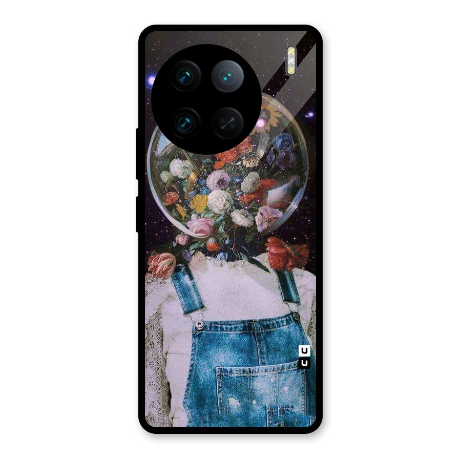 Flower Face Glass Back Case for Vivo X90 Pro