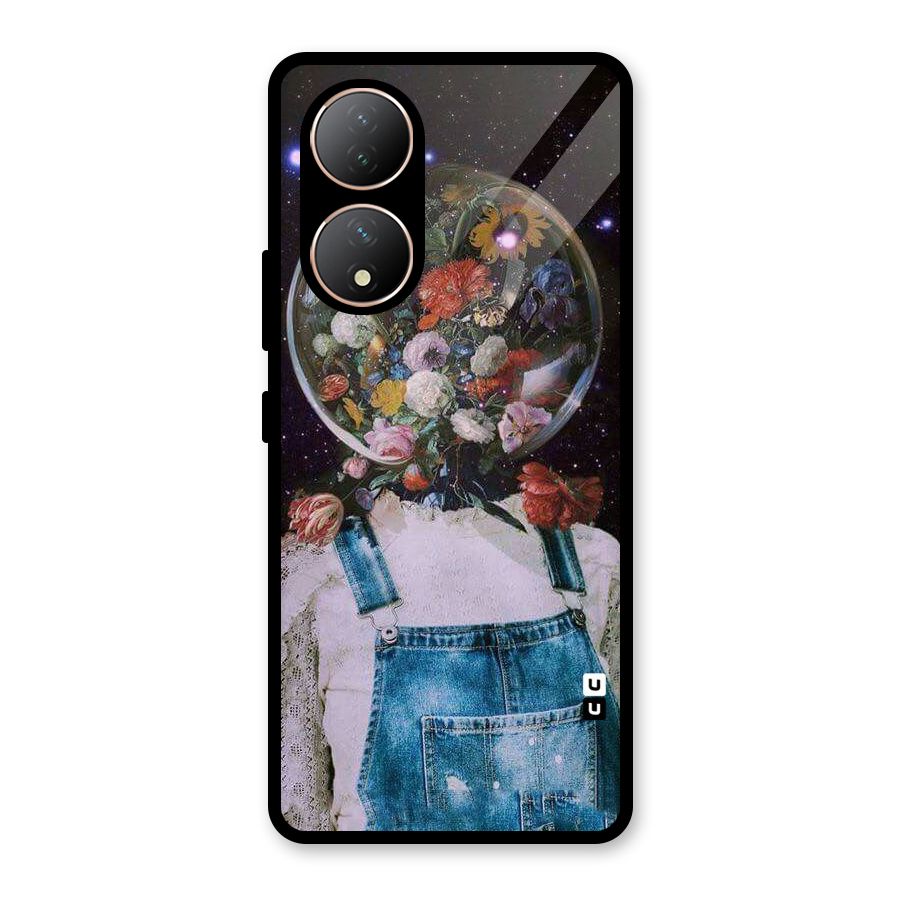 Flower Face Glass Back Case for Vivo Y100A