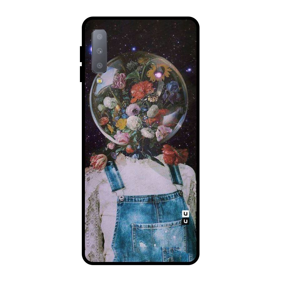 Flower Face Metal Back Case for Galaxy A7 (2018)