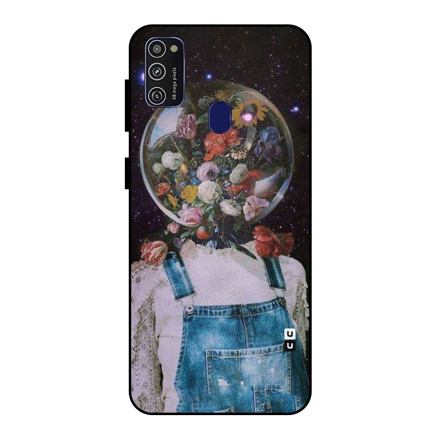 Flower Face Metal Back Case for Galaxy M21