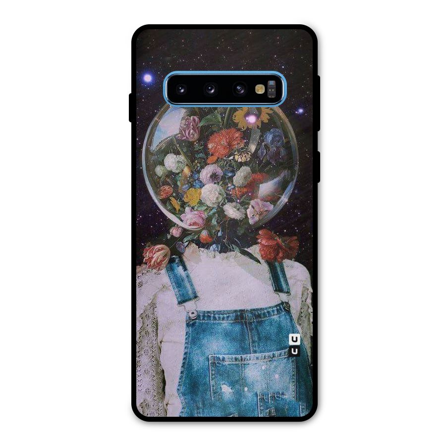 Flower Face Metal Back Case for Galaxy S10