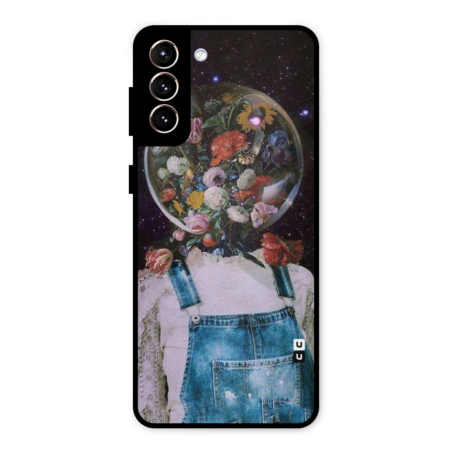 Flower Face Metal Back Case for Galaxy S21 Plus