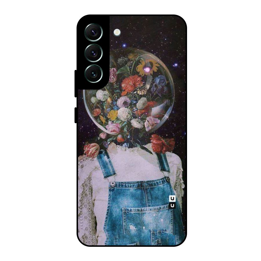 Flower Face Metal Back Case for Galaxy S22 Plus 5G