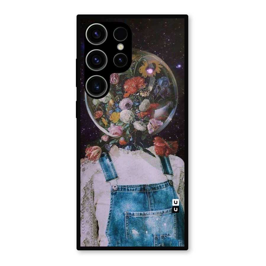 Flower Face Metal Back Case for Galaxy S23 Ultra