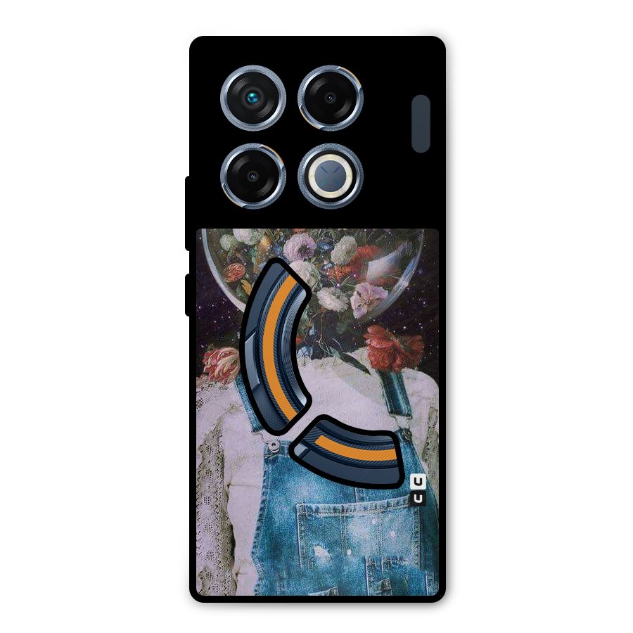 Flower Face Metal Back Case for Infinix GT 20 Pro