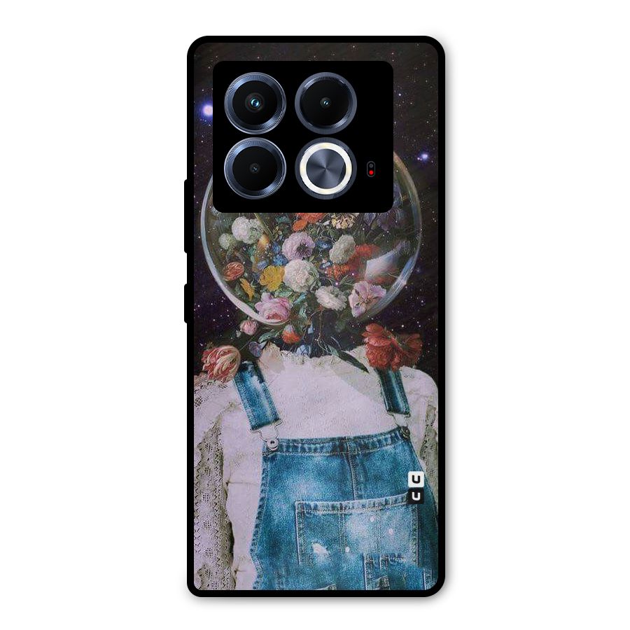 Flower Face Metal Back Case for Infinix Note 40 5G