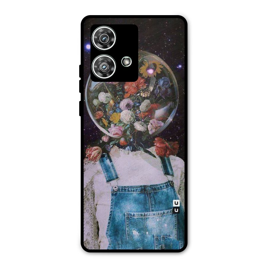 Flower Face Metal Back Case for Motorola Edge 40 Neo