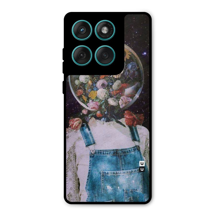 Flower Face Metal Back Case for Motorola Edge 60