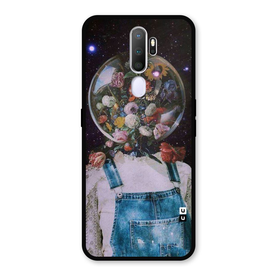 Flower Face Metal Back Case for Oppo A9 (2020)