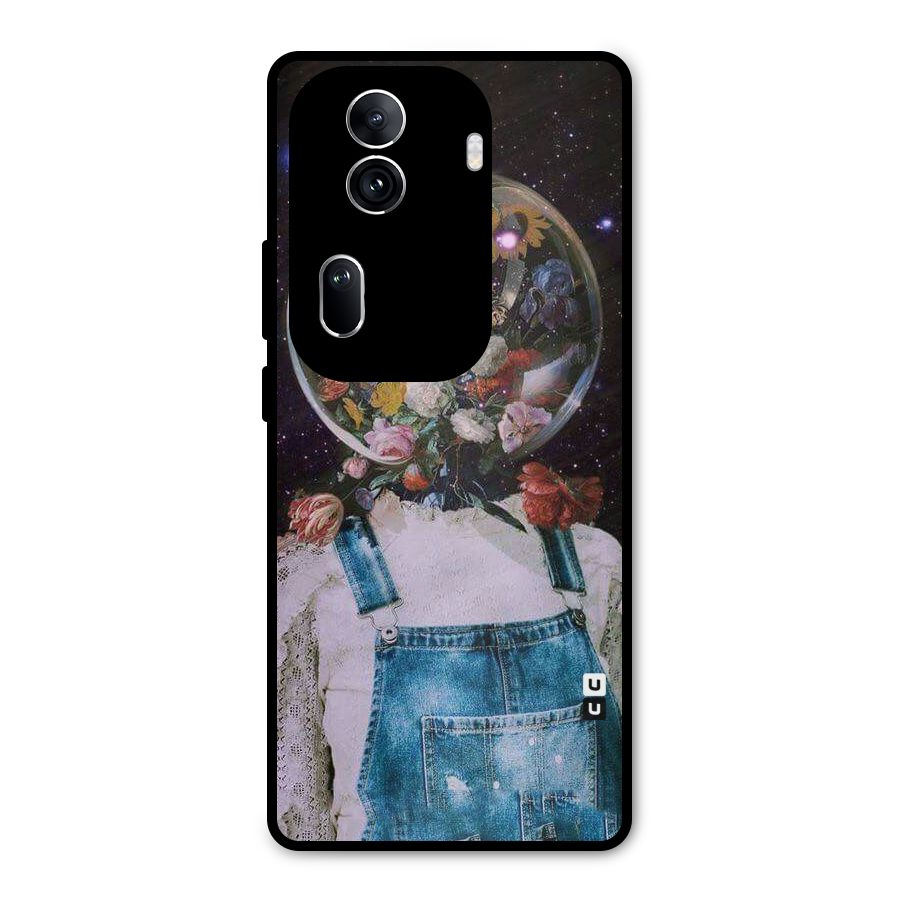 Flower Face Metal Back Case for Oppo Reno11 Pro 5G