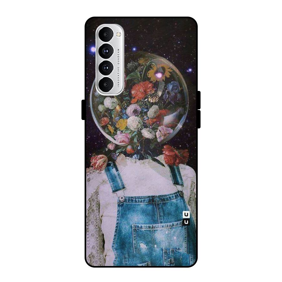 Flower Face Metal Back Case for Oppo Reno4 Pro