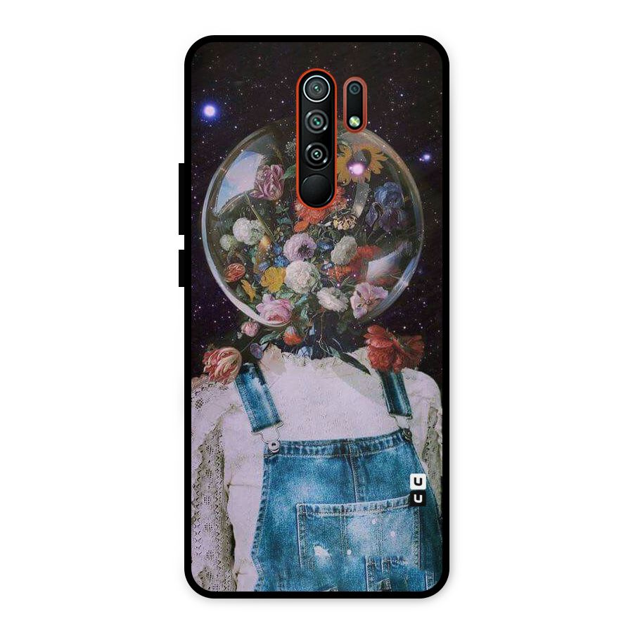 Flower Face Metal Back Case for Redmi 9 Prime
