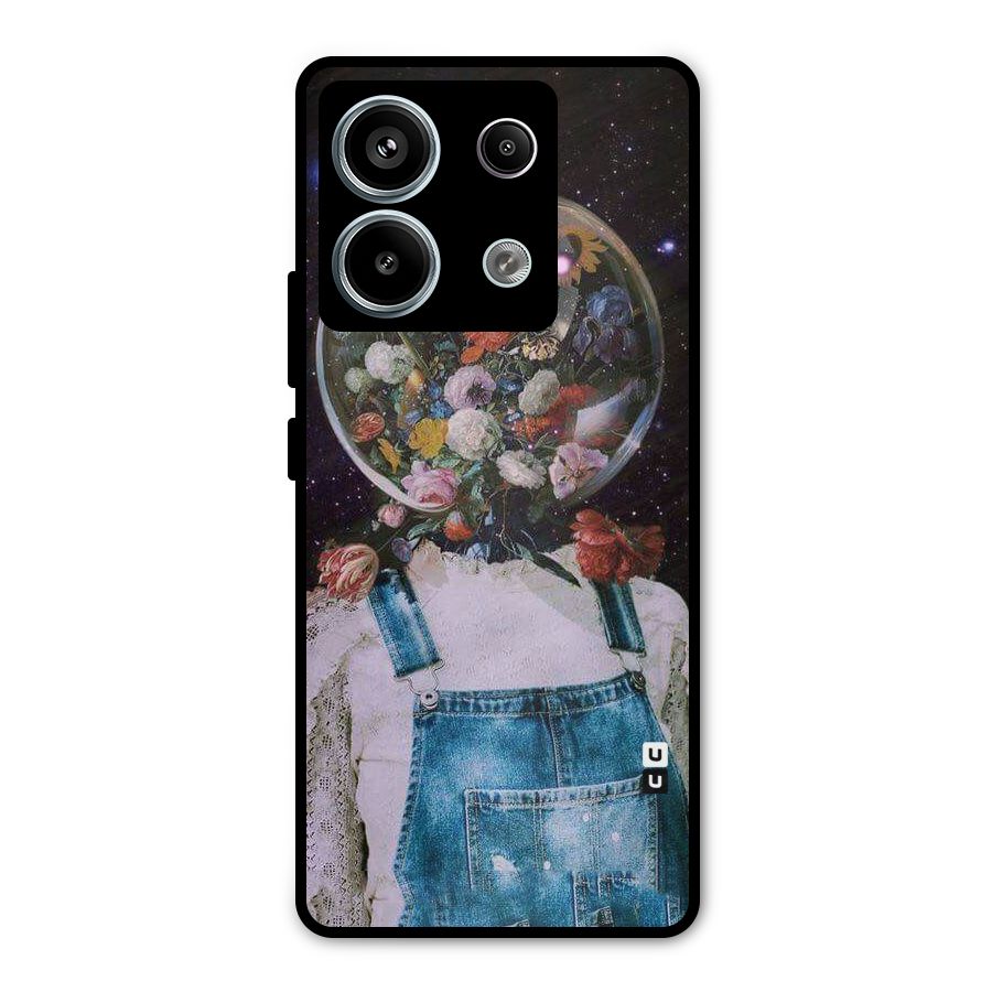 Flower Face Metal Back Case for Redmi Note 13 Pro 5G