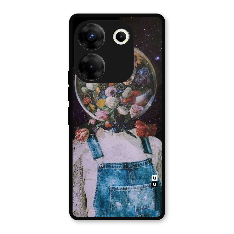 Flower Face Metal Back Case for Tecno Camon 20 Pro