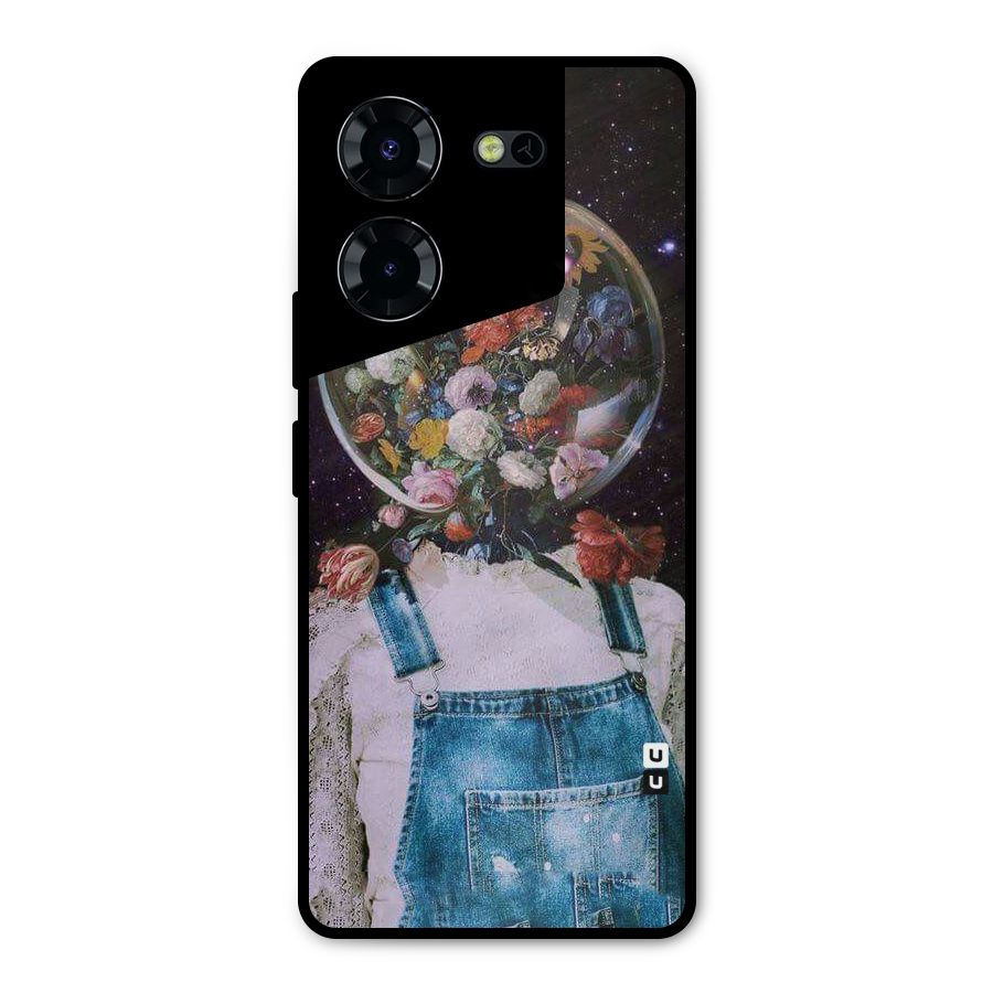 Flower Face Metal Back Case for Tecno Pova 5 Pro 5G