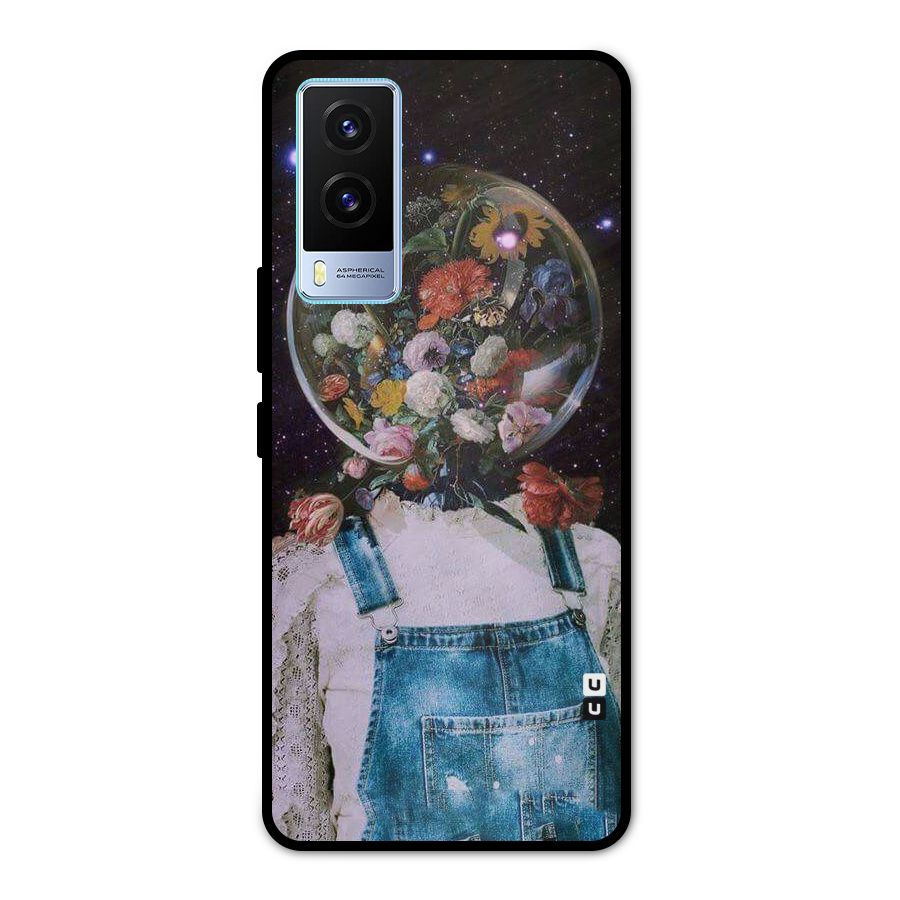 Flower Face Metal Back Case for Vivo V21e 5G