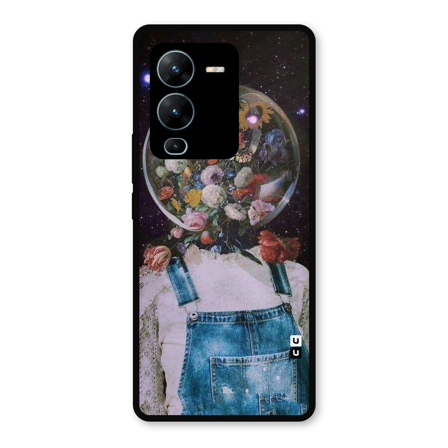Flower Face Metal Back Case for Vivo V25 Pro