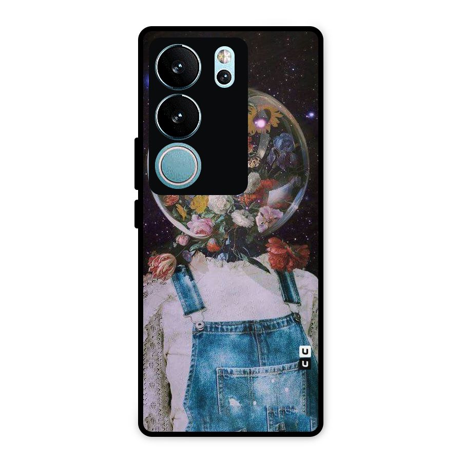 Flower Face Metal Back Case for Vivo V29 Pro