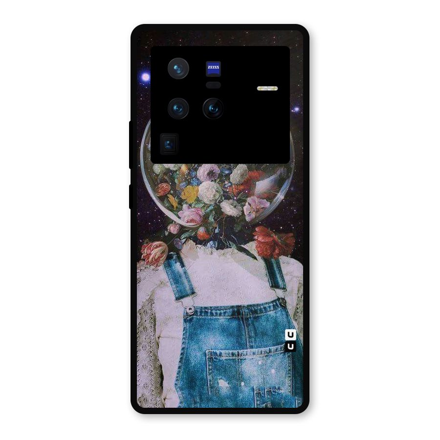 Flower Face Metal Back Case for Vivo X80 Pro
