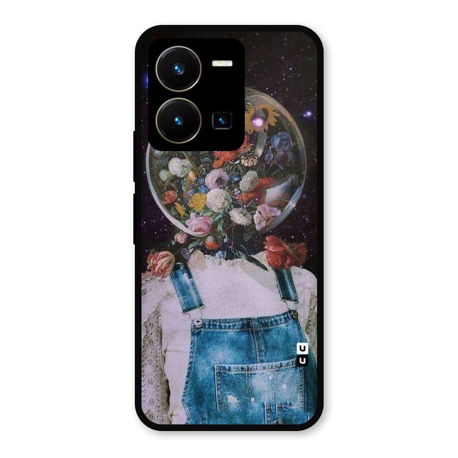 Flower Face Metal Back Case for Vivo Y35